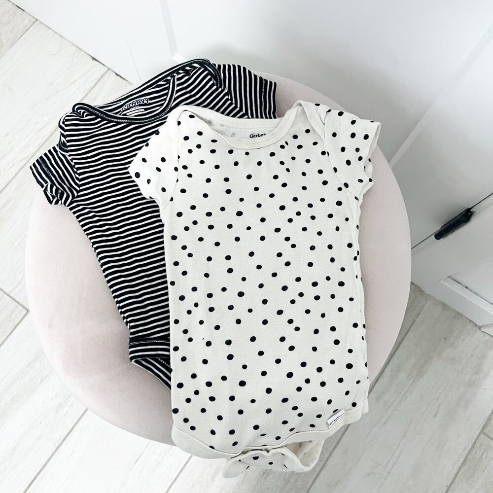 Baby Girl Bundle of 2 Onesies Size 6-12 Months